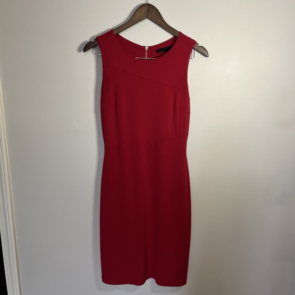 Noir Sleeveless Sheath Dress Red XS Career Office Christmas Holiday